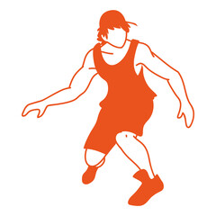 basketball player man with aerodynamic position vector design