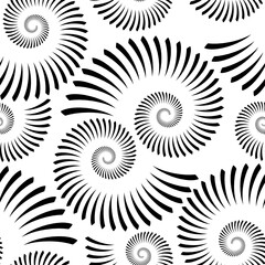 Vector geometric seamless pattern. Modern geometric background. Repeating geometric pattern with spirals.