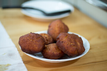 Homemade donuts.
