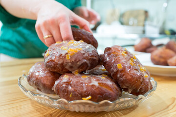 Homemade donuts.