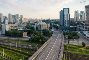 Fototapeta na wymiar Kyiv city skyline in the morning