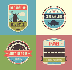 Obraz premium Set of vintage travel badges and logo emblems. Vector illustration