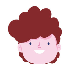 boy face cartoon character isolated icon design white background