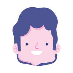 Obraz na płótnie Canvas boy face cartoon character isolated icon design white background