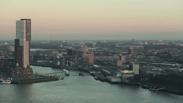 Static footage of the Kop van Zuid and Afrikaanderwijk areas in Rotterdam, The Netherlands.