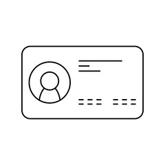 Identification card outline icon. ID symbol vector illustration.
