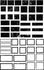 Postage stamps in grunge style. Set of textured postmarks . vector collection of vintage post marks.