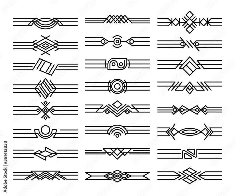 Poster set of borders dividers. decorative black vignettes. calligraphic design elements and page decoratio