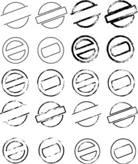 Grunge post Stamps Collection, Circles. Banners, Insignias , Logos, Icons, Labels and Badges Set . vector distress textures.blank shapes.