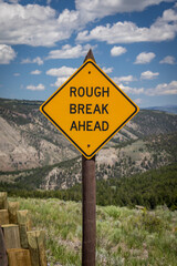 Rough Break Ahead Sign
