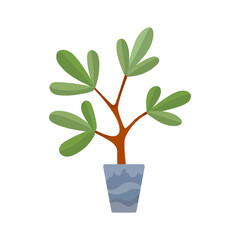 Element of garden set. Agricultural tool for garden care, colorful vector flat illustration. Gardening element seedling in pot