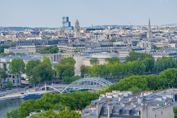 Fototapeta premium Paris, France - 25 06 2020: View of Paris from Eiffel Tower