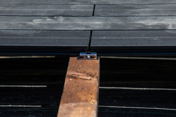 terrace board mounted on a wooden frame correct fasteners