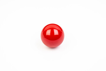 red billiard ball, photo on white background