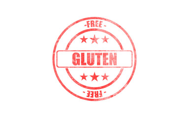 Gluten free stamp isolated against white background.