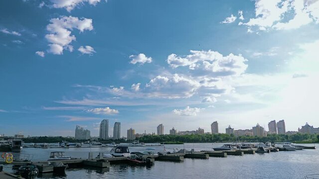 Ukraine, Kyiv. View of the Obolon housing estate. Summer, day, sunny.