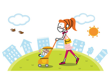 親子　お出かけ　マスク　フェイスガード