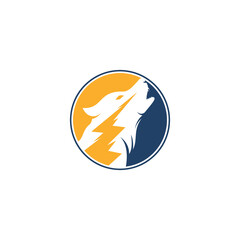 Obraz na płótnie Canvas Thunder Wolf Logo design Vector.