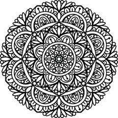 Vector mandala ornament. Abstract vector roundornament illustration