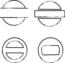 Grunge post Stamps Collection, Circles. Banners, Insignias , Logos, Icons, Labels and Badges Set . vector distress textures.blank shapes.