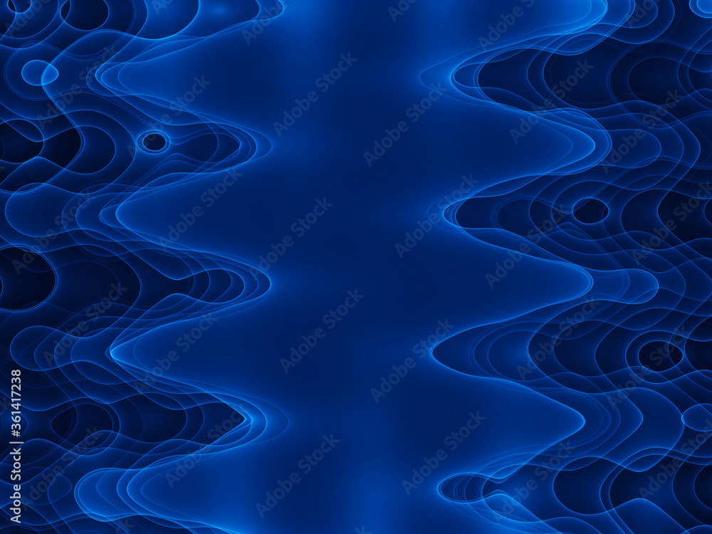 Wall mural blue graphic elements. dynamic lines. gradient banners with flowing liquid forms. template for the d