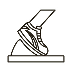 runner foot with tennis line style icon