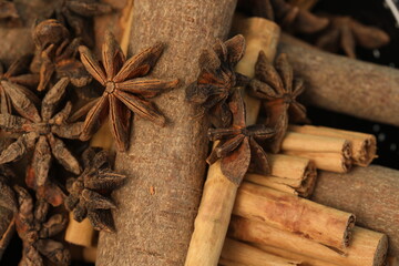 anis estrellado canela en rama canela tronco