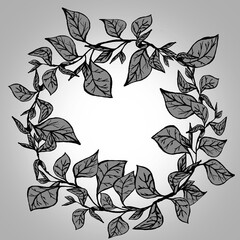 vibrant floral circle with branches, background gray for congratulations