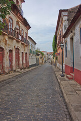 Old city street view Sao Luis, Brazil, South America