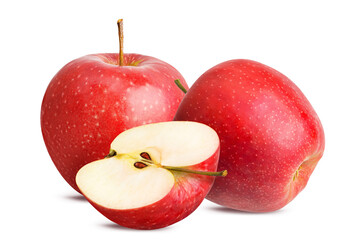 Red apples isolated on white background