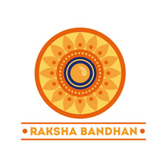 happy raksha bandhan celebration with circular frame flat style
