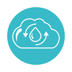cloud water drop recycle nature liquid blue block style icon