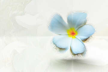 Abstract white flowers are fabricated with computer program background.