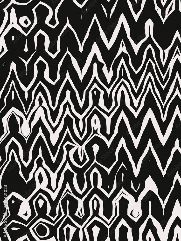 Wall mural black and white graphic elements. dynamic lines. gradient banners with flowing liquid forms. templat