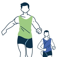 Men avatars running vector design