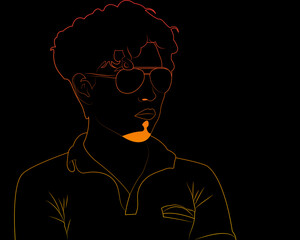 Silueta de chico en el atardecer