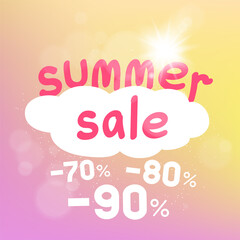 Summer sale discount falls from cloud