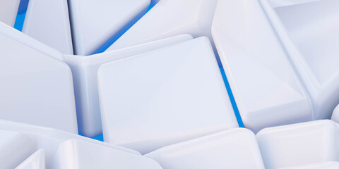 Fototapeta na wymiar abstract white geometric shapes technology background 3d rendering illustration