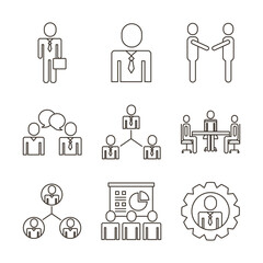 bundle of business people avatars set icons