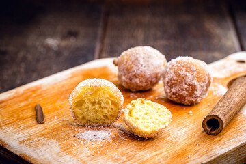 Traditional Brazilian mini fried cake called 
