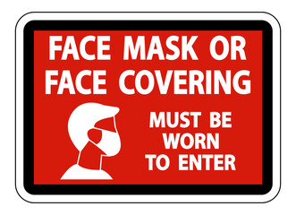 Fototapeta premium Face Mask Covering Sign on white background