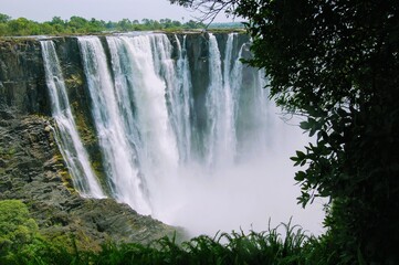 Obraz premium Waterfall at Victoria Falls in Zambia