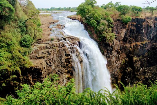 Waterfall at Victoria Falls in Zimbabwe 