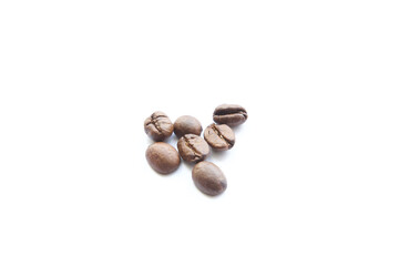 A close up of coffee beans isolated