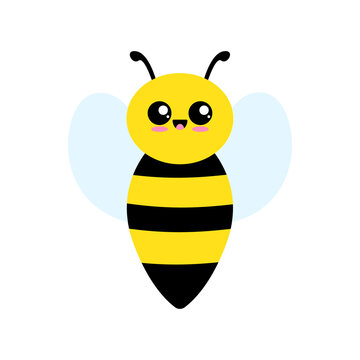 Vector illustration of a bee  with a cute face.