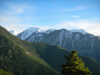 Obraz premium Andorra la Vella landscape view, is the highest capital city in Europe, at an elevation of 1,023 metres