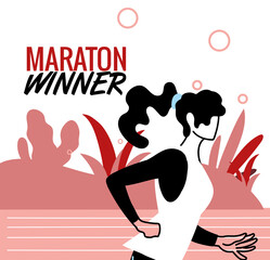 Woman avatar running vector design