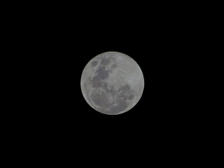 Obraz premium gray full moon, observed at night in the southern hemisphere.