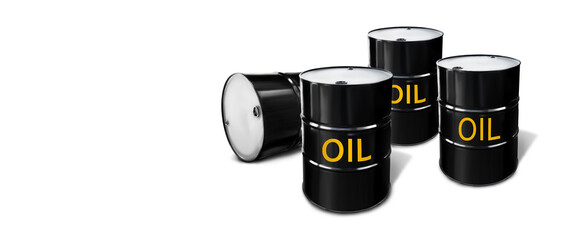 Oil industry concept with oil petrol barrel. 3D Illustration