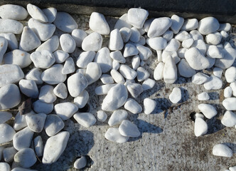 Various white stones on sun